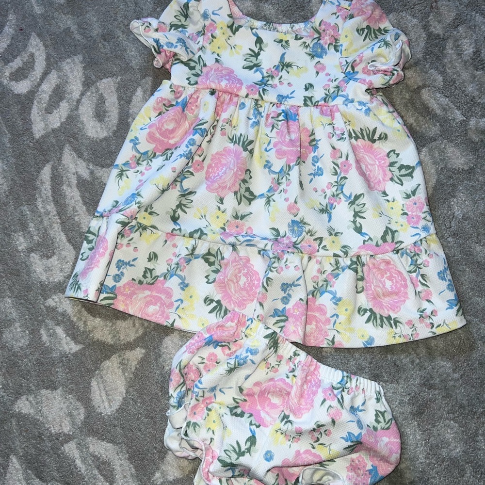 Baby girl Pippa & Julie floral dress with bloomers